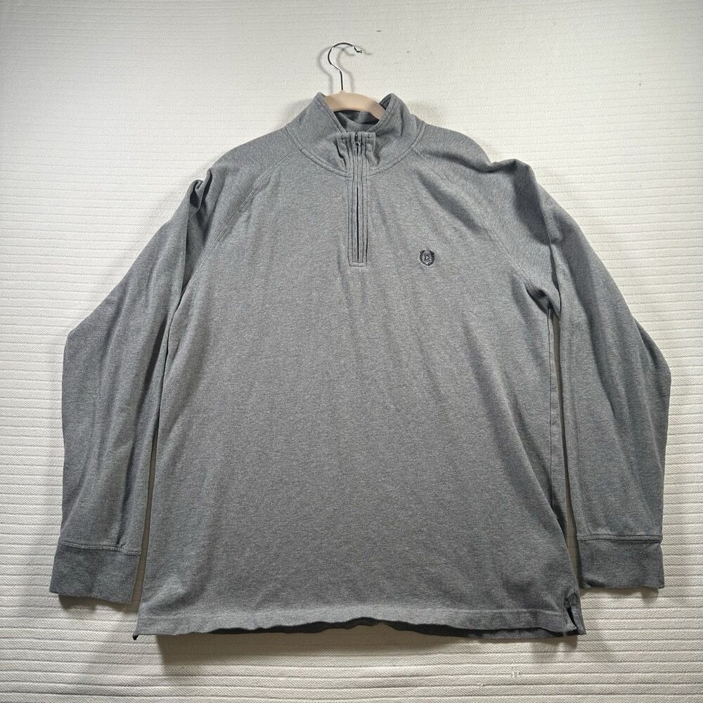 Chaps Men’s Gray 1/4 Zip Pullover Sweater Size Large Long Sleeve Casual Golf
